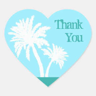 Tropische Liebe Vielen Dank, dass Sie herzförmige Herz-Aufkleber