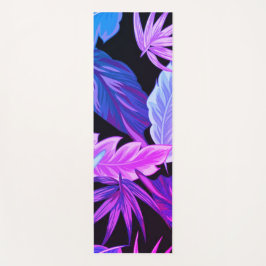 Tropische lila botanische Blätter Yogamatte