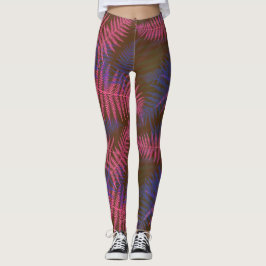 Tropische Lila und blaue Blätter Leggings