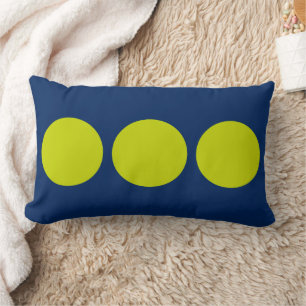 Tropische Limone Polka-Punkte auf Marine-Blau Lendenkissen