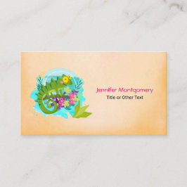 Tropische Lizard mit Blume Visitenkarte