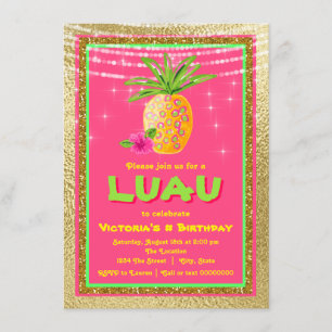 Tropische Luau-Geburtstagsfeier-Einladung Einladung