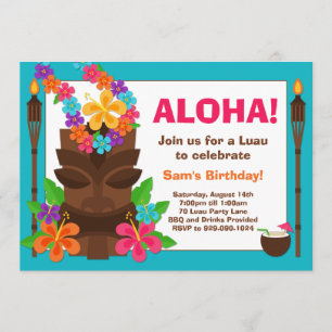 Tropische Luau Party Einladung