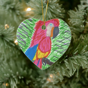 Tropische Maca Keramik Ornament