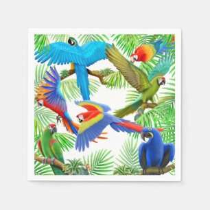 Tropische Macaw-Papageien-Dschungel-Servietten Serviette