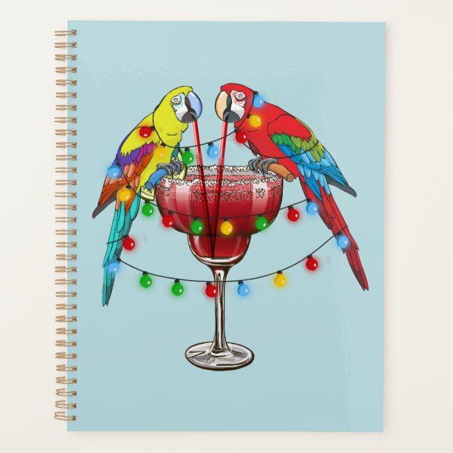 Tropische Macaws trinken Wein Planer (Vorderseite)