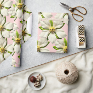 Tropische Magnolienblüten Frühlingshochzeit Geschenkpapier