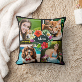 Tropische Mama mit Hibiskus Kissen