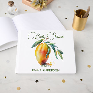 Tropische Mango | Babyparty Gästebuch