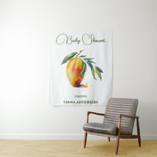 Tropische Mango | Babyparty Wandteppich