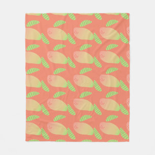 Tropische Mango Frucht Grüne Orange Fleece-Decke Fleecedecke