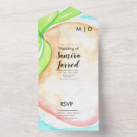 Tropische Mango Hand bemalt Sommerhochzeit