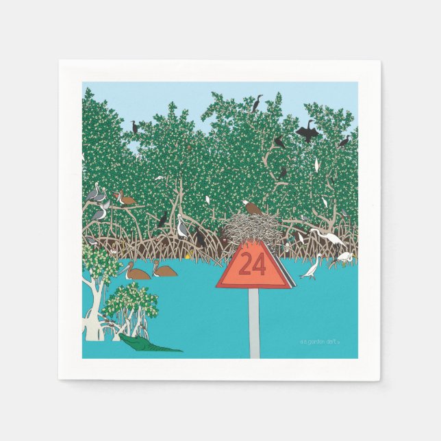 Tropische Mangroveninsel Serviette (Vorderseite)