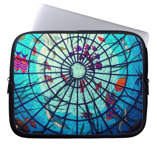 Tropische Meeresfauna aus festem Glas Laptopschutzhülle (Vorderseite)