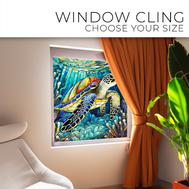 Tropische Meeresschildkröte Gewebte Glaskunst Fensteraufkleber (Von Creator hochgeladen)