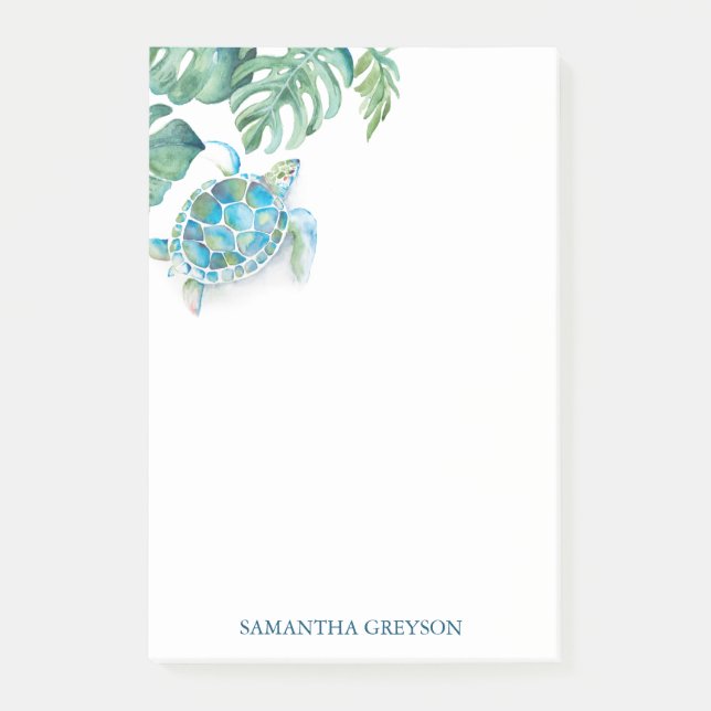 Tropische Meeresschildkröte Post-it Klebezettel (Vorderseite)