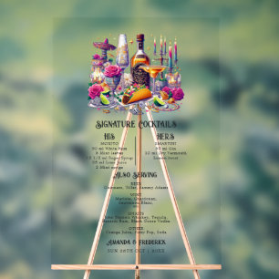 Tropische mexikanische Fiesta-Signatur-Cocktails Acrylschild