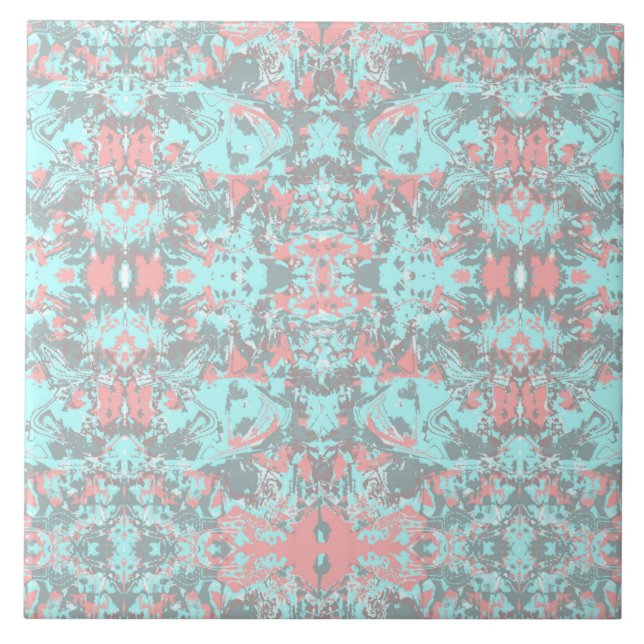 Tropische Minze abstrakte Muster Keramik Fliesen (Vorderseite)