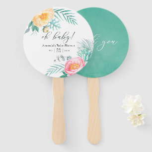Tropische Minze Florale Babyparty Fächer
