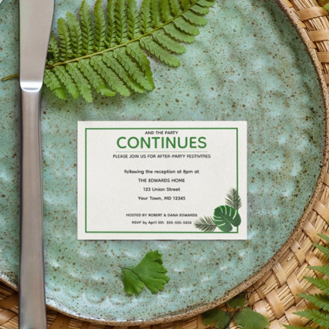 Tropische Moderne Hochzeit nach Party Card RSVP Karte (Von Creator hochgeladen)