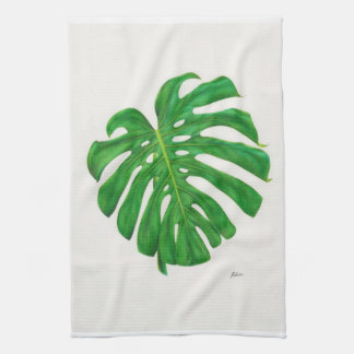 Tropische Monstera Blatt-Geschirrtücher Handtuch