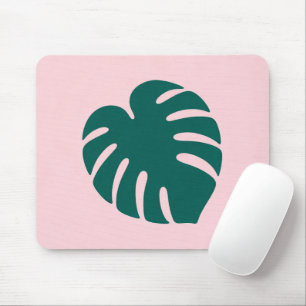 Tropische Monstera-Blatt-Silhouette Mousepad