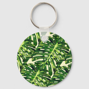Tropische Monstera-Blätter Schlüsselanhänger