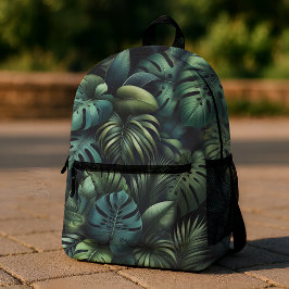 Tropische Monstera Botanische Grüne Dschungel Bedruckter Rucksack