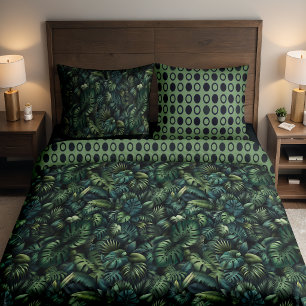 Tropische Monstera Dschungel Botanik Reversibel Kissenbezug