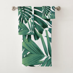 Tropische Monstera-Dschungelblätter 1 Badhandtuch Set