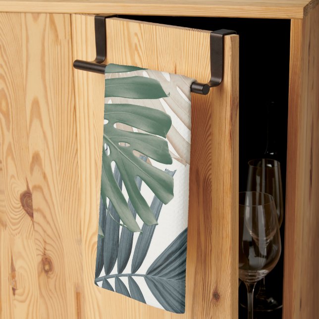 Tropische Monstera-Dschungelblätter 3 Geschirrtuch (Drittel gefaltet)