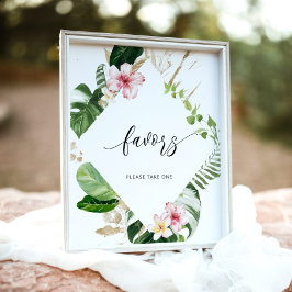 Tropische Monstera-Gefälligkeiten, bitte nehmen Si Poster