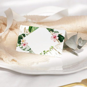Tropische Monstera-Hochzeit Platzkarten