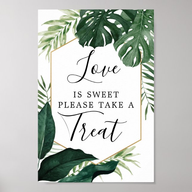 Tropische Monstera-Liebe ist süße Lieblingsmarke Poster (Vorne)