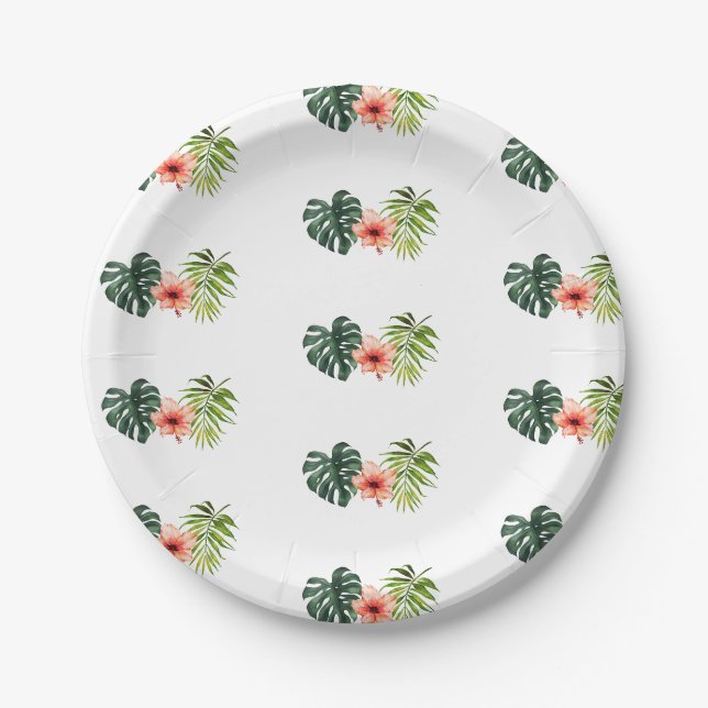 Tropische Monstera Palm Hochzeitsshower  Pappteller (Vorderseite)