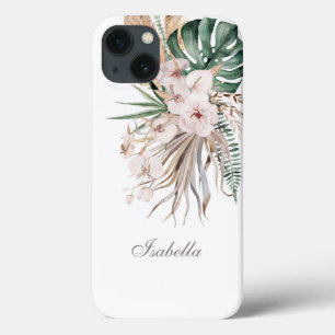 Tropische Monstera und Orchid-Individuelle Name Case-Mate iPhone Hülle