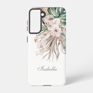 Tropische Monstera und Orchid-Individuelle Name Samsung Galaxy Hülle