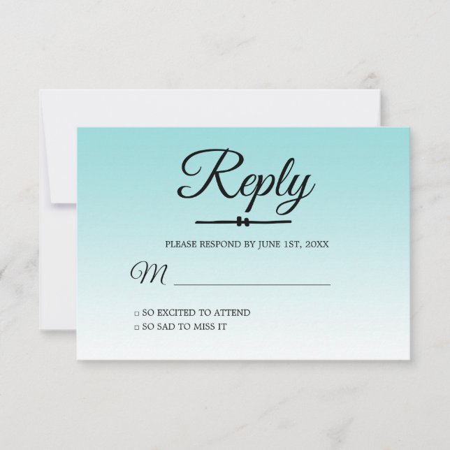 Tropische Muschel Blue Ombre Sweet 16 UAWG Einladung (Vorderseite)