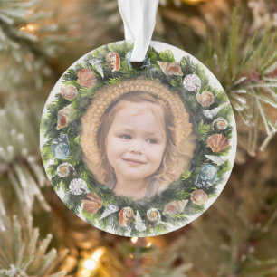 Tropische Muscheln 2 Custom Foto Weihnachtsbrand Ornament