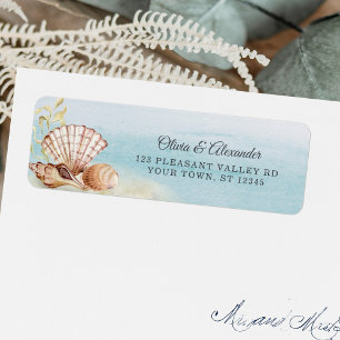 Tropische Muscheln am Strand Hochzeiten Rücksendea