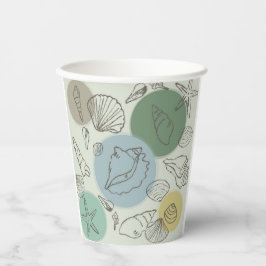 Tropische Muscheln am Strand Pappbecher