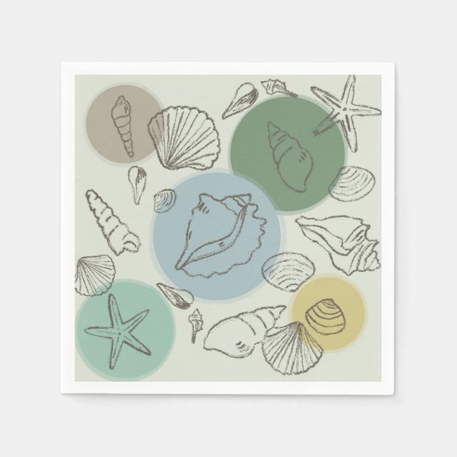 Tropische Muscheln am Strand Serviette (Vorderseite)