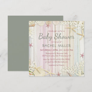 Tropische Muschelstrand-Baby-Party Einladung