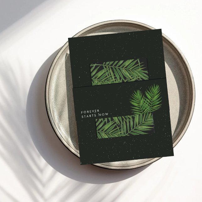 Tropische Nacht Moderne Minimalistische Hochzeitst Einladungsbanderole (Von Creator hochgeladen)