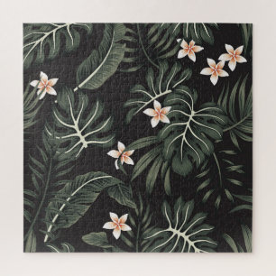 Tropische Nachtflora: Exotisch Vintag. Puzzle