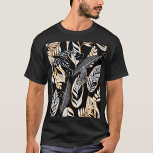 Tropische Nachtfoliage: Dunkles Vintage-Muster T-Shirt