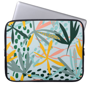 Tropische nahtlose Textur mit Palmblättern, Raster Laptopschutzhülle