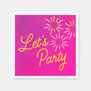 Tropische Neon-Miami-Junggesellinnenparty Serviette