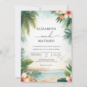 Tropische Oase Arch Wedding Einladung