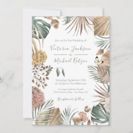 Tropische Oase Moderne Palmblattdrähte Einladung